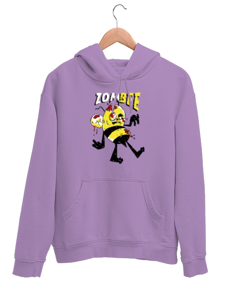 Tisho - Zombee - Zombi Arı - Zom Bee V4 Lila Unisex Kapşonlu Sweatshirt