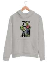 Zombi - Zombie Gri Unisex Kapşonlu Sweatshirt - Thumbnail