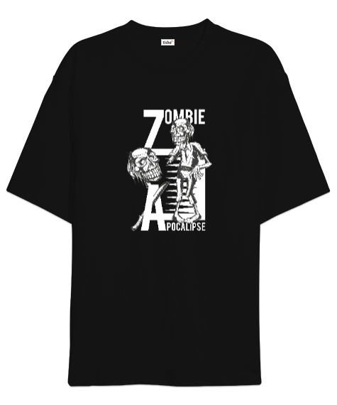 Tisho - Zombi - Zombie Siyah Oversize Unisex Tişört