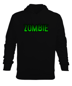 Zombi Zombie yazılı kapşonlu hoodie sweatshirt Erkek Kapüşonlu Hoodie Sweatshirt