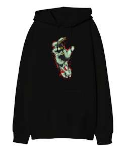 Zombie Hand - Zombi Eli Siyah Oversize Unisex Kapüşonlu Sweatshirt