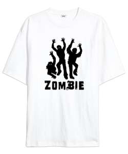 Zombies - Zombiler Beyaz Oversize Unisex Tişört