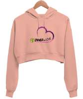 Zumba Love Spor Dans Dance Yavru Ağzı Kadın Crop Hoodie Kapüşonlu Sweatshirt - Thumbnail