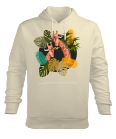 Zürafa desenli Erkek Kapüşonlu Hoodie Sweatshirt