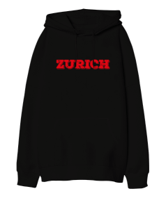 Zurich Oversize Unisex Kapüşonlu Sweatshirt